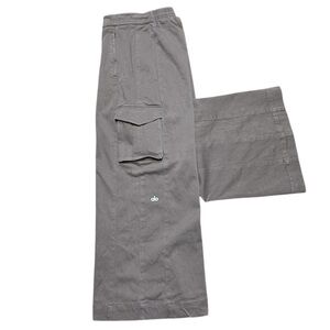 Alo Yoga, Show Off High Waisted Wide Leg  Cargo Khaki Trousers